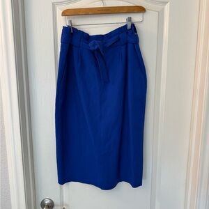 Calvin Klein Royal Blue Pencil Skirt, linen blend